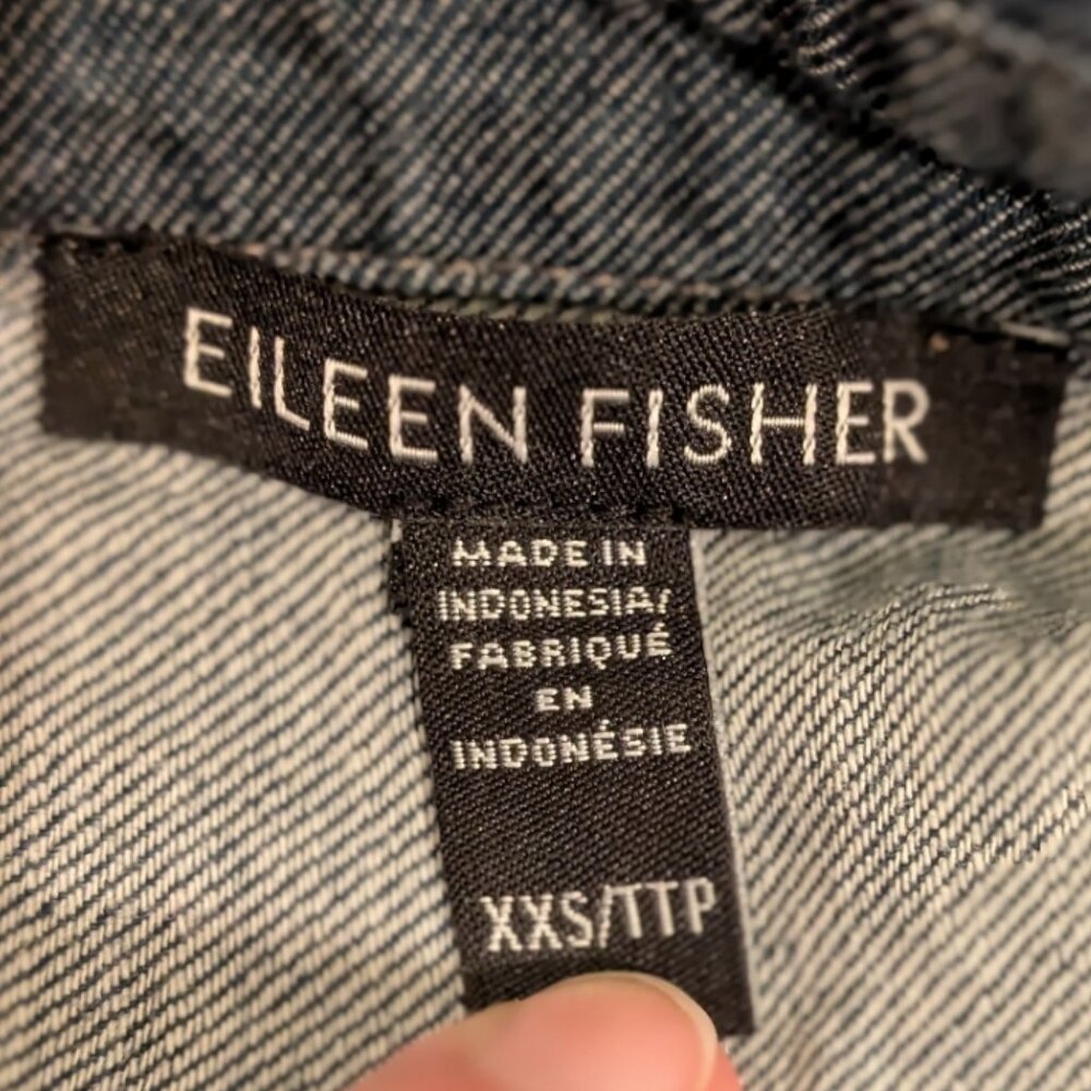 Eileen Fisher 100% Cotton Long Sleeve Button Down, Size XXS, EUC! - Picture 4 of 5